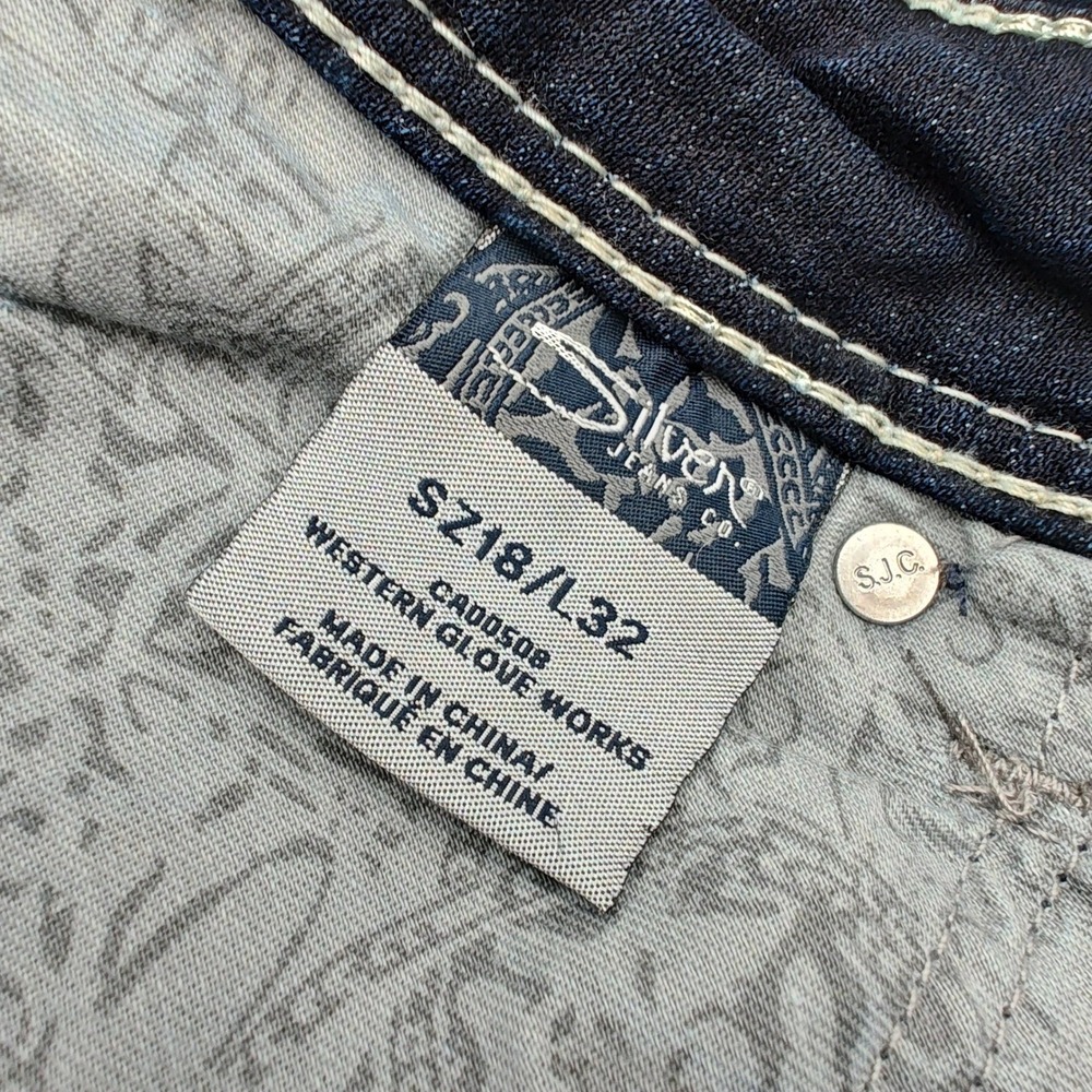 Silver Jeans Suki Flap Bootcut Jeans Womens 32x32 Dark Wash‎ Mid Rise Denim - Picture 6 of 8